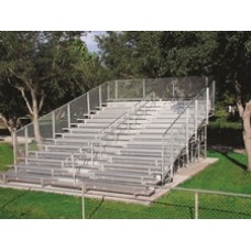 Aluminum Bleacher Vertical Rail 27 ft 4 row semiclose Deck 4 ft Aisle