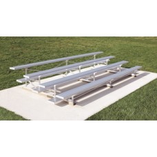 Low Rise Galvanized Frame Bleacher 15 Foot Long 4 Row 10 Inch Seat