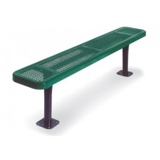 8 Foot Park Bench no Back 2x12 Inch Planks Perforated Rolled Edge