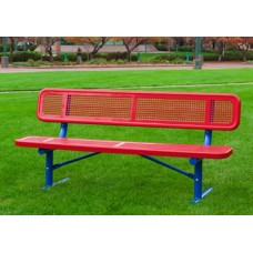 6 foot Bench with Back 2x12 inch Planks Portable Diamond Rolled Edge