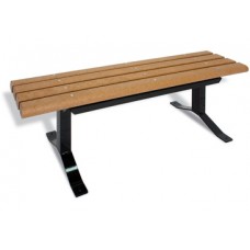 8 foot Recycled Green Bench Without Back 4x4 Planks Surface Mount